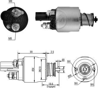 ERA ZM1498 - Тяговое реле, соленоид, стартер autospares.lv