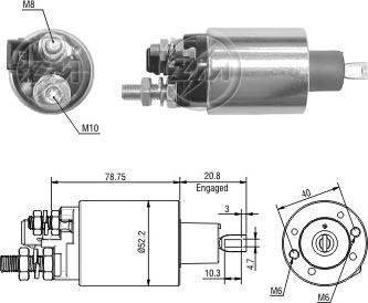 ERA ZM1483 - Тяговое реле, соленоид, стартер autospares.lv