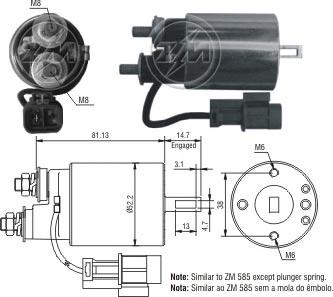 ERA ZM1585 - Тяговое реле, соленоид, стартер autospares.lv