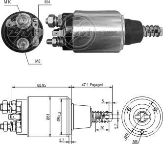 ERA ZM1640 - Тяговое реле, соленоид, стартер autospares.lv