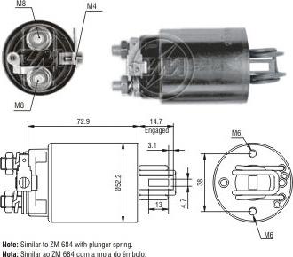 ERA ZM1684 - Тяговое реле, соленоид, стартер autospares.lv