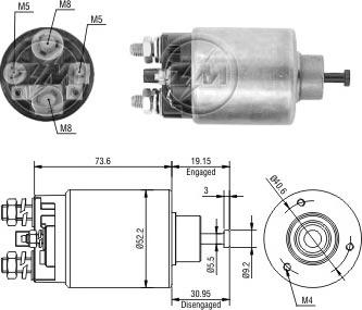 ERA ZM1860 - Тяговое реле, соленоид, стартер autospares.lv