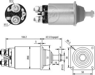 ERA ZM1833 - Тяговое реле, соленоид, стартер autospares.lv