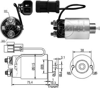 ERA ZM1792 - Тяговое реле, соленоид, стартер autospares.lv