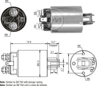 ERA ZM1784 - Тяговое реле, соленоид, стартер autospares.lv