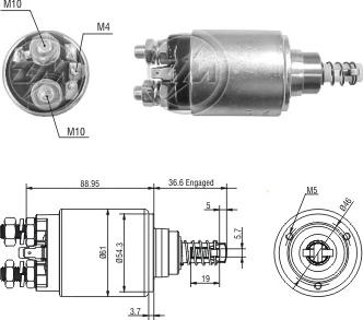 ERA ZM8640 - Тяговое реле, соленоид, стартер autospares.lv