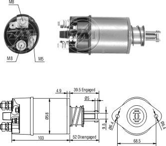 ERA ZM801 - Тяговое реле, соленоид, стартер autospares.lv