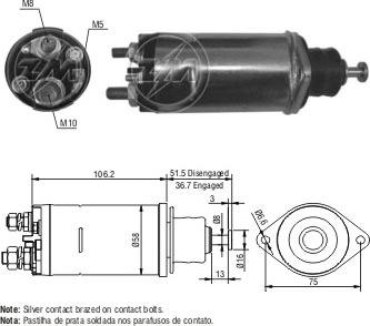 ERA ZM810 - Тяговое реле, соленоид, стартер autospares.lv