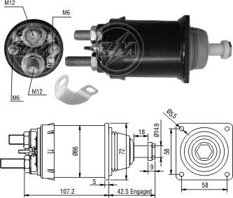 ERA ZM836 - Тяговое реле, соленоид, стартер autospares.lv