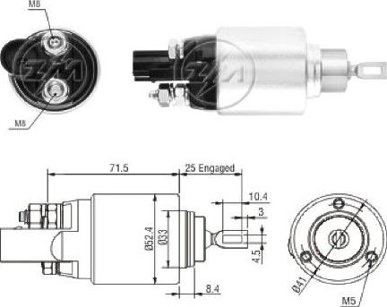 ERA ZM8381 - Тяговое реле, соленоид, стартер autospares.lv