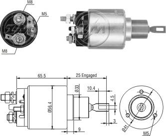 ERA ZM3973 - Тяговое реле, соленоид, стартер autospares.lv