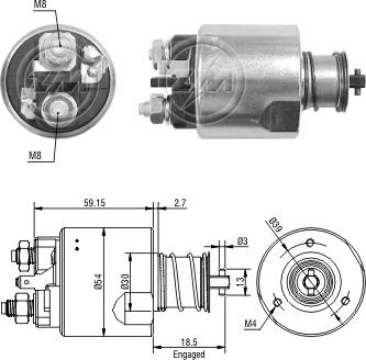 ERA ZM3491 - Тяговое реле, соленоид, стартер autospares.lv