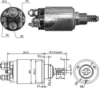 ERA ZM3640 - Тяговое реле, соленоид, стартер autospares.lv