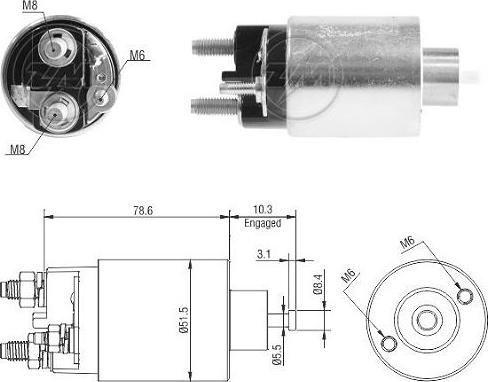 ERA ZM3795 - Тяговое реле, соленоид, стартер autospares.lv