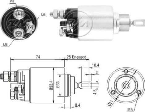 ERA ZM2381 - Тяговое реле, соленоид, стартер autospares.lv