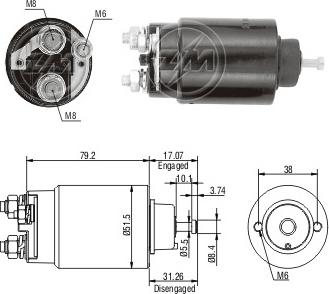 ERA ZM2762 - Тяговое реле, соленоид, стартер autospares.lv