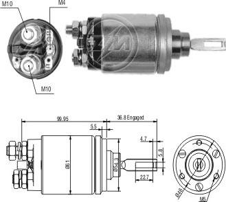 ERA ZM741 - Тяговое реле, соленоид, стартер autospares.lv