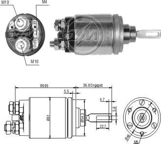 ERA ZM742 - Тяговое реле, соленоид, стартер autospares.lv