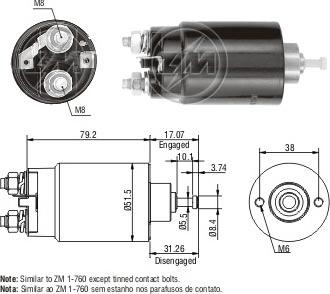 ERA ZM760 - Тяговое реле, соленоид, стартер autospares.lv