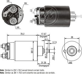 ERA ZM762 - Тяговое реле, соленоид, стартер autospares.lv