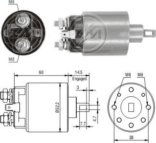 ERA ZM710 - Тяговое реле, соленоид, стартер autospares.lv