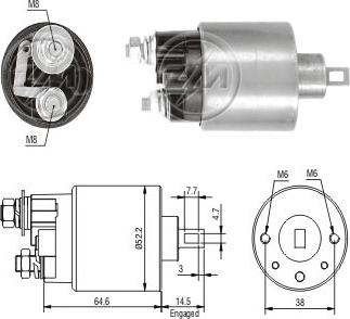 ERA ZM712 - Тяговое реле, соленоид, стартер autospares.lv