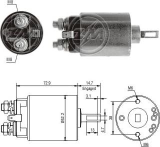 ERA ZM784 - Тяговое реле, соленоид, стартер autospares.lv