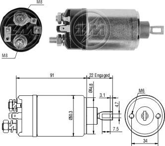 ERA ZM724 - Тяговое реле, соленоид, стартер autospares.lv