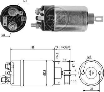 ERA ZM722 - Тяговое реле, соленоид, стартер autospares.lv