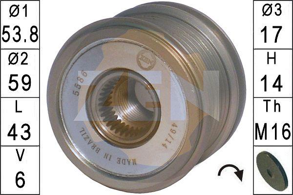 ERA ZN5586 - Шкив генератора, муфта autospares.lv