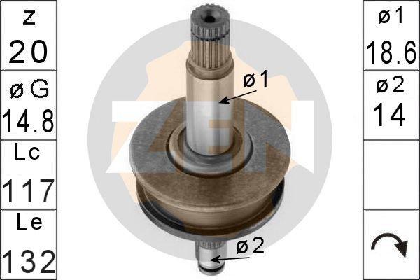 ERA ZN0957 - Ведущая шестерня, бендикс, стартер autospares.lv