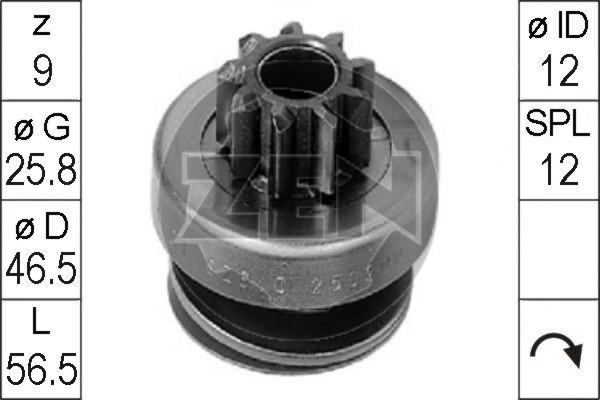 ERA ZN0926 - Ведущая шестерня, бендикс, стартер autospares.lv