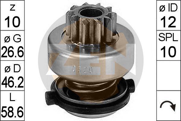 ERA ZN0520 - Ведущая шестерня, бендикс, стартер autospares.lv