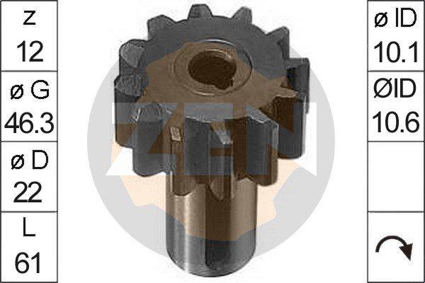 ERA ZN0089 - Ведущая шестерня, бендикс, стартер autospares.lv