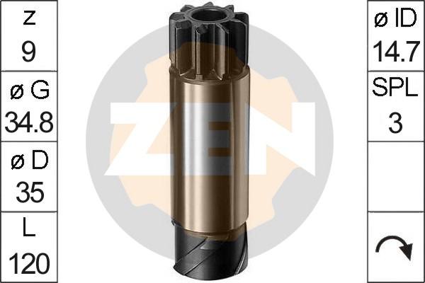 ERA ZN0035 - Ведущая шестерня, бендикс, стартер autospares.lv