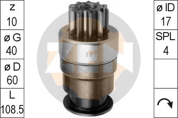 ERA ZN0813 - Ведущая шестерня, бендикс, стартер autospares.lv