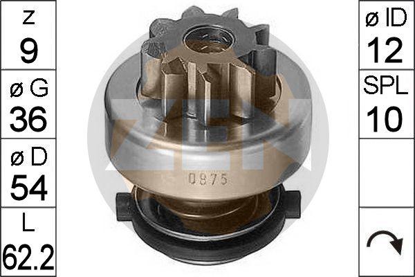 ERA ZN0875 - Ведущая шестерня, бендикс, стартер autospares.lv