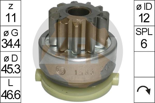 ERA ZN1585 - Ведущая шестерня, бендикс, стартер autospares.lv