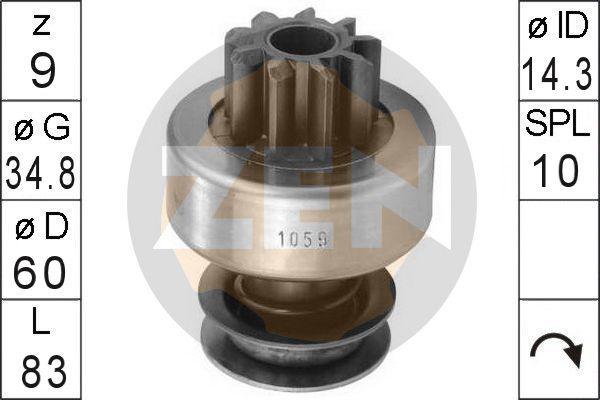 ERA ZN1059 - Ведущая шестерня, бендикс, стартер autospares.lv