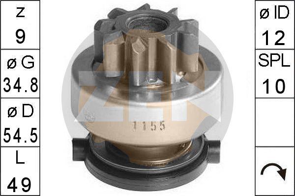 ERA ZN1155 - Ведущая шестерня, бендикс, стартер autospares.lv