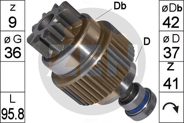 ERA ZN1862 - Ведущая шестерня, бендикс, стартер autospares.lv