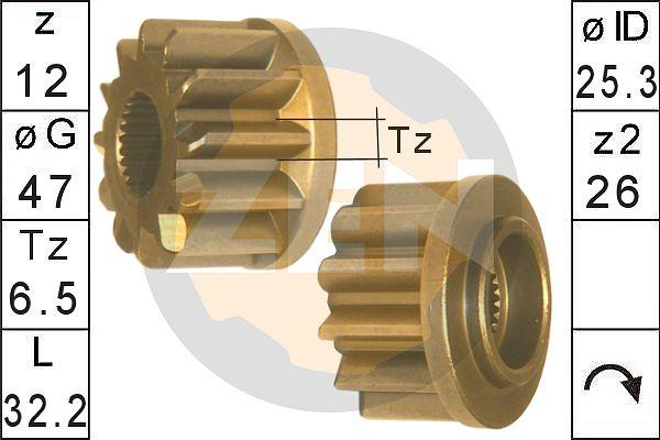 ERA ZN12972 - Ведущая шестерня, бендикс, стартер autospares.lv