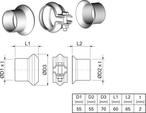 ERNST 463089 - Рем. комплект, труба выхлопного газа autospares.lv