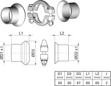 ERNST 463027 - Рем. комплект, труба выхлопного газа autospares.lv