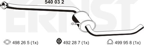 ERNST 540032 - Средний глушитель выхлопных газов autospares.lv