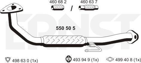 ERNST 550505 - Труба выхлопного газа autospares.lv