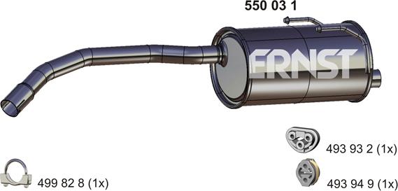 ERNST 550031 - Глушитель выхлопных газов, конечный autospares.lv