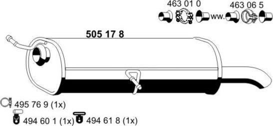 ERNST 505178 - Глушитель выхлопных газов, конечный autospares.lv