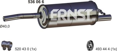 ERNST 536066 - Глушитель выхлопных газов, конечный autospares.lv