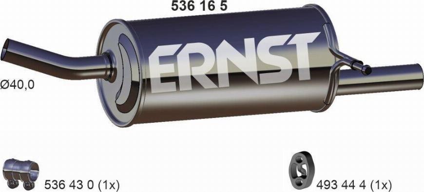 ERNST 536165 - Глушитель выхлопных газов, конечный autospares.lv